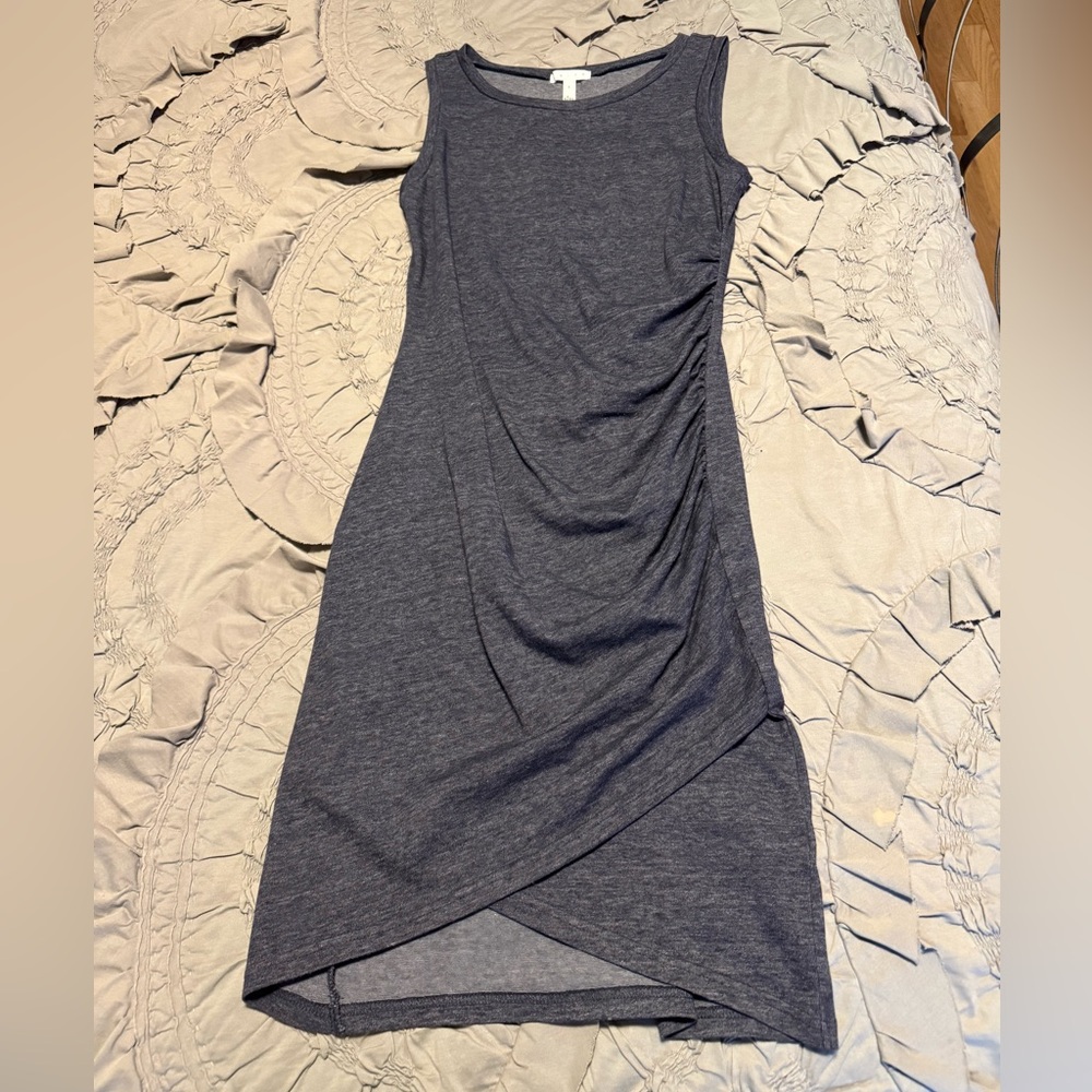 Leith black cotton dress, very flattering! Size Small. Bias cut. 38 inches long